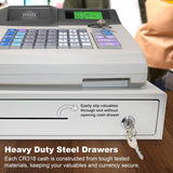 Nadex Coins CR318 POS Electronic Cash Register with Steel Drawer, Thermal Printer, and Multi-Clerk Support