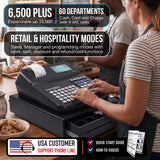 Nadex Coins CR540 Electronic Cash Register with Locking Cash Drawer, Thermal Printer, 2 Displays, 60 PLUs, 70-Key Keyboard, RJ11/Serial/USB Ports