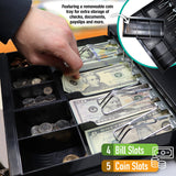 Nadex Coins CR540 Electronic Cash Register with Locking Cash Drawer, Thermal Printer, 2 Displays, 60 PLUs, 70-Key Keyboard, RJ11/Serial/USB Ports