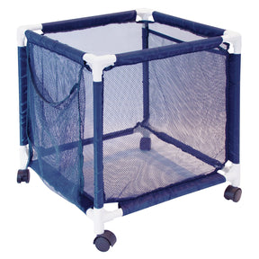 Pool Bins Pool Storage Organizer Mesh Rolling Pool Equipment Bin, Mini, Blue