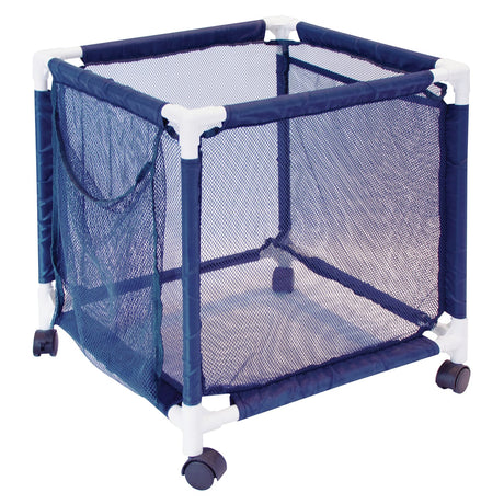 Pool Bins Pool Storage Organizer Mesh Rolling Pool Equipment Bin, Mini, Blue