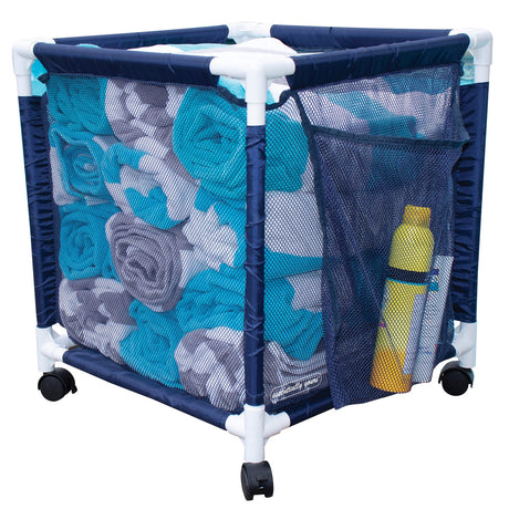 Pool Bins Pool Storage Organizer Mesh Rolling Pool Equipment Bin, Mini, Blue