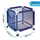 Pool Bins Pool Storage Organizer Mesh Rolling Pool Equipment Bin, Mini, Blue