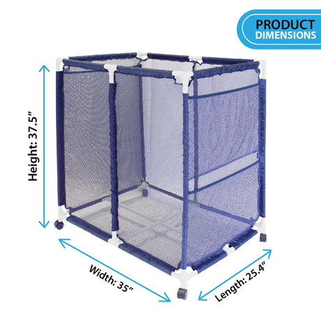 Pool Bins Pool Storage Mesh Rolling Organizer, Extra Large, 35 In. x 25.4 In. x 37.5 In., PB-L300