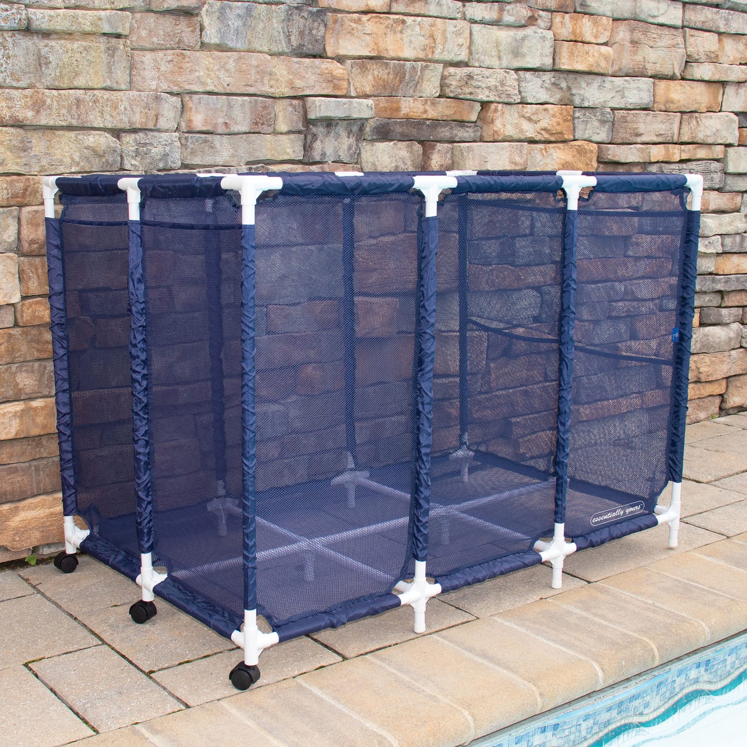 Pool Bins Pool Storage Mesh Rolling Organizer, Extra Large, 30.2 In. x 47.2 In. x 34 In., PB-X600