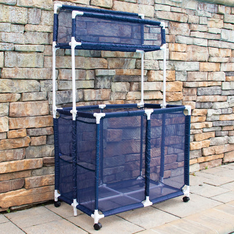 Pool Bins Pool Storage Mesh Rolling Organizer with Noodle Holder, Extra Large, 23 In. x 35.3 In. x 59.4 In., PB-Z700