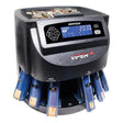 SafeTech Viper V395 Coin Counter, Sorter, and Wrapper, with 48 Preformed Wrappers and Dust Cover