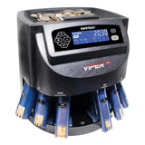 SafeTech Viper V395 Coin Counter, Sorter, and Wrapper, with 48 Preformed Wrappers and Dust Cover