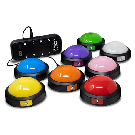 Teachers Choice Light-up Game Buzzer System, 8 Pack
