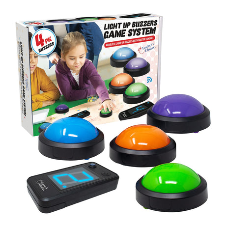 Teachers Choice Wireless Light-up Game Buzzer System, 4 Pack, 4 Pack
