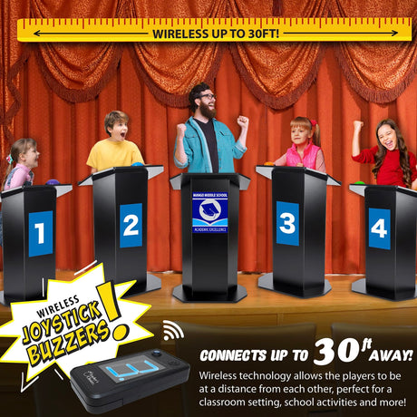 Teachers Choice Wireless Light-up Game Buzzer System, 4 Pack, 4 Pack