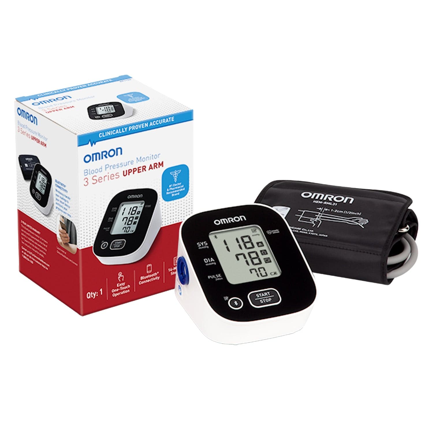 Omron 3 Series Digital Upper Arm Blood Pressure Monitor with D-Ring Cuff