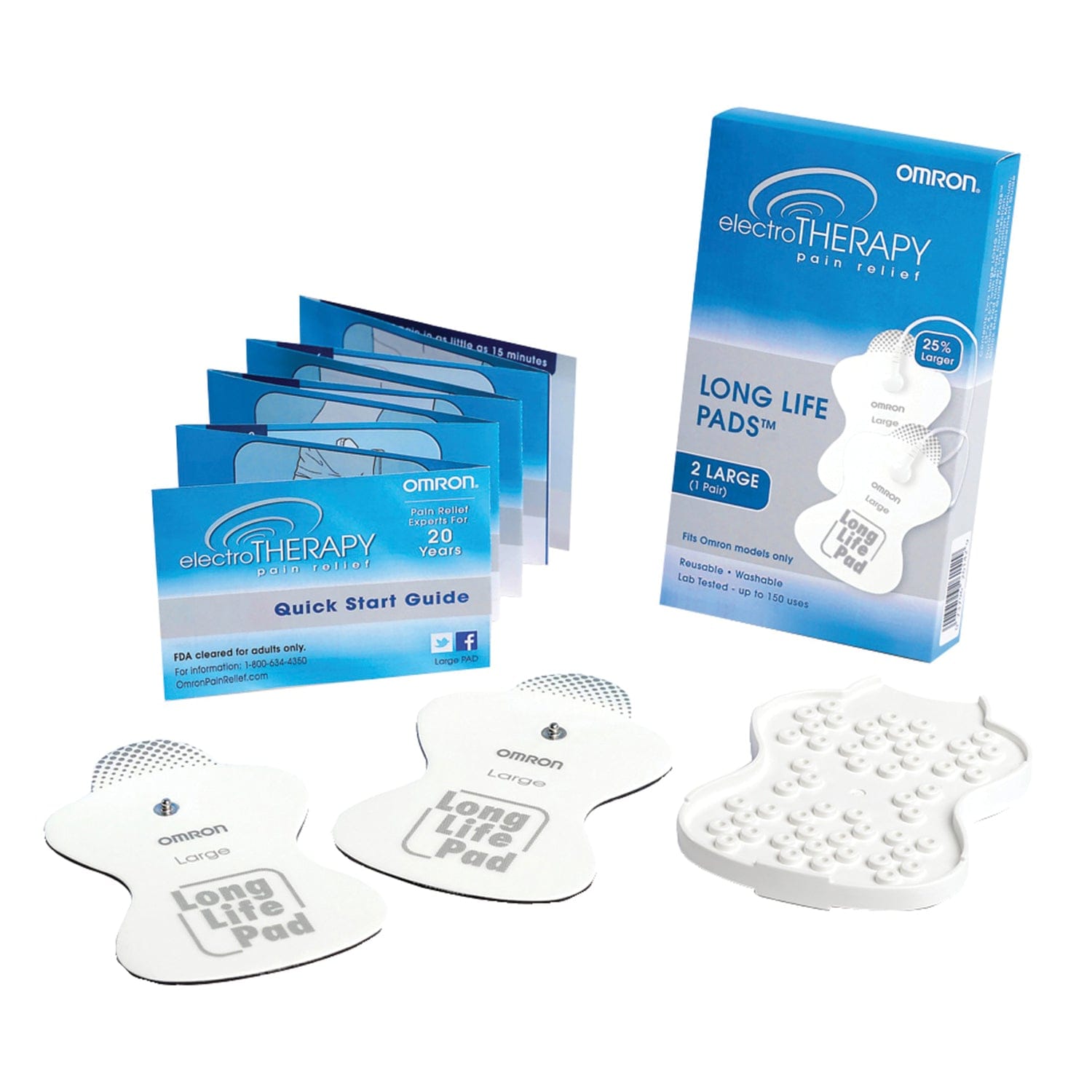 Omron ElectroTHERAPY TENS Long Life Pads, Large