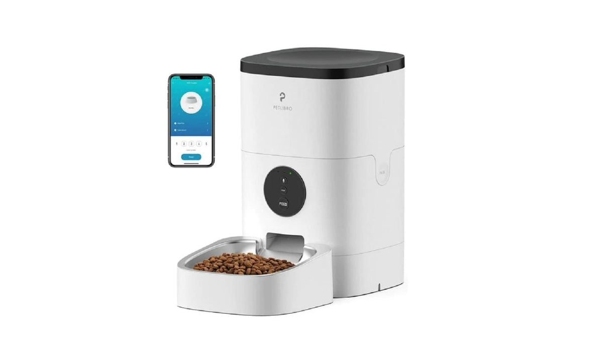 Petlibro Wi-Fi Automatic Pet Feeder, 4L Pet Food Dispenser, App Control, White - Certified Refurbished