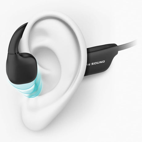 OPN Sound Osso Bluetooth Bone-Conduction Headphones with Microphone, Black