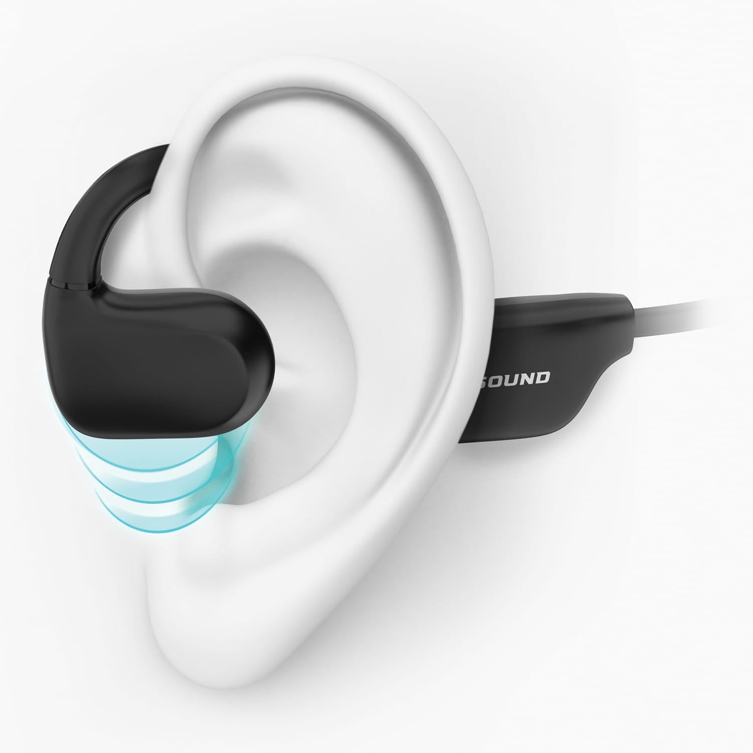 OPN Sound Aperto Bluetooth Open-Ear Neckband Headphones with Microphone, Black