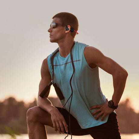 OPN Sound Dashlyte+ Bluetooth Open-Ear Sports Headphones with Mic and LED Neckband, up to 17 Hours Play Time, IPX5 Sweat-Resistant