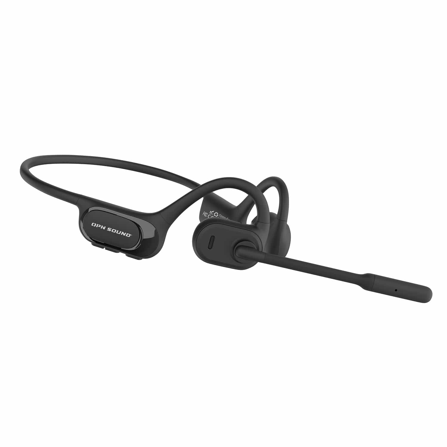 OPN Sound Chat Pro Bluetooth Open-Ear Headset with Flexible ENC Boom Mic and USB Dongle, up to 17 Hours Play Time, IPX5 Water-Resistant