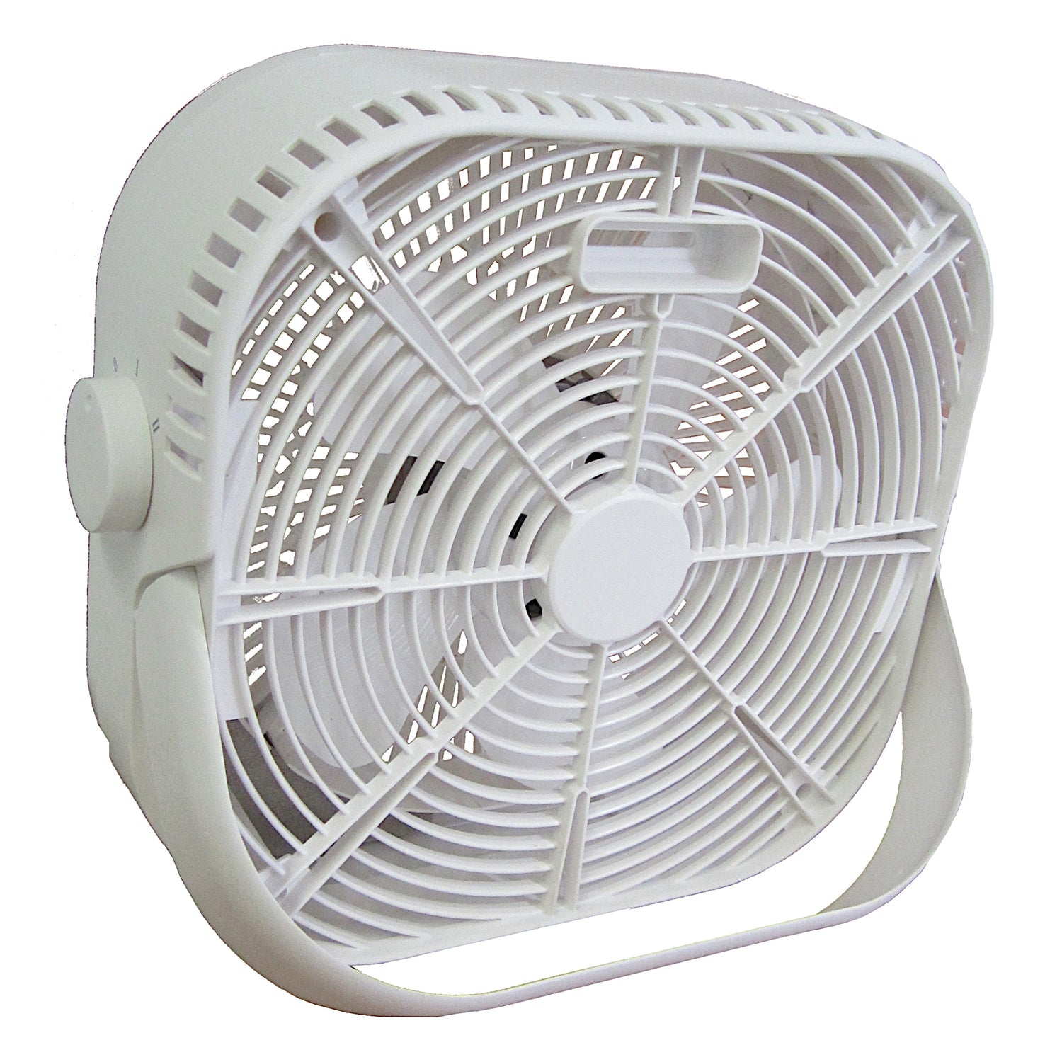 Optimus 12-In. 2-Speed 40-Watt Box Fan, White, F-1023
