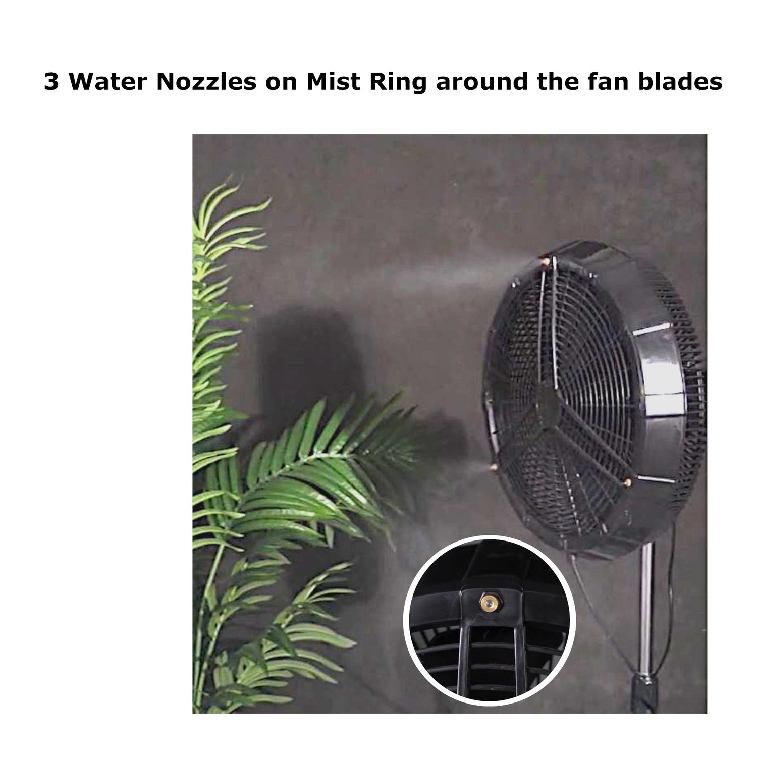 Optimus 18-In. 3-Speed Oscillating Outdoor Stand Fan with Misting Ring, Black, F-1888