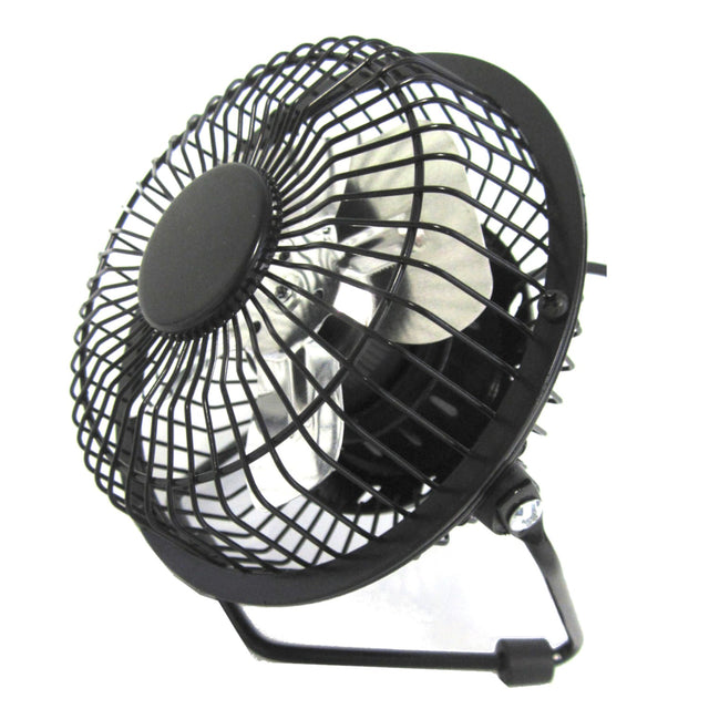 Optimus 4-In. Portable Personal Mini Fan, Single Speed, 37 CFM, 1 Blade, 360° Tilt, 2.5 Watts, USB/AC Powered, 48-In. USB Cable