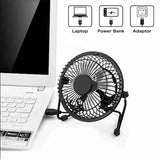 Optimus 4-In. Portable Personal Mini Fan, Single Speed, 37 CFM, 1 Blade, 360° Tilt, 2.5 Watts, USB/AC Powered, 48-In. USB Cable