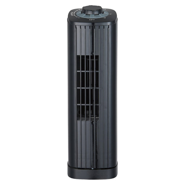 Optimus 14-In. Portable Oscillating Ultra-Slim Desktop Mini Tower Fan with 3 Speeds, 550 CFM, 70° Oscillation, 50 Watts, 72-In. Cord, Black