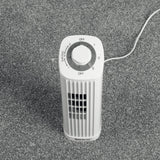 Optimus 14-In. Portable Oscillating Ultra-Slim Desktop Mini Tower Fan with 3 Speeds, 550 CFM, 70° Oscillation, 50 Watts, 72-In. Cord, White