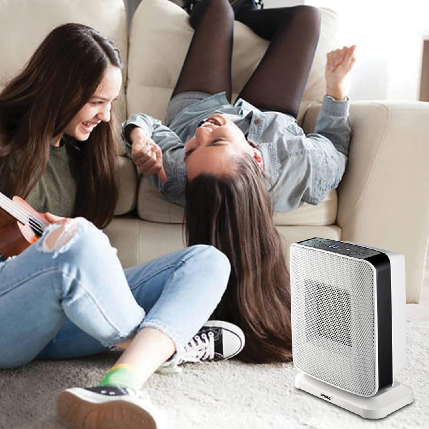 Optimus 1500-Watt-Max Portable Oscillating Ceramic Heater with Electronic Digital Thermostat, H-7245