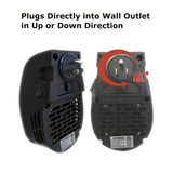 Optimus 350-Watt Plug-in Wall Outlet Heater with Thermostat and Timer, H-7801