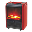 Optimus 1200-Watt-Max Mini Electric Flame-Effect Fireplace Heater, H-9300, Red