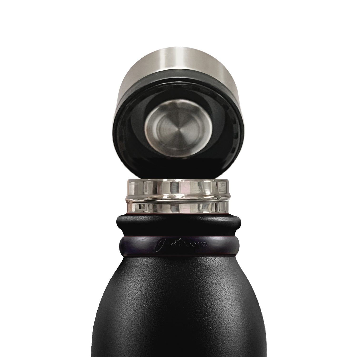 Outdoors Professional 20-Oz. Stainless Steel Double-Walled Vacuum-Insulated Travel Bottle with Leakproof Screw Cap, Black