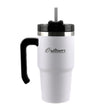 Outdoors Professional 20-Oz. Stainless Steel Double-Walled Insulated Tumbler with Straw, White