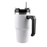 Outdoors Professional 20-Oz. Stainless Steel Double-Walled Insulated Tumbler with Straw, White