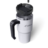 Outdoors Professional 20-Oz. Stainless Steel Double-Walled Insulated Tumbler with Straw, White