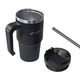 Outdoors Professional 20-Oz. Stainless Steel Double-Walled Insulated Tumbler with Straw, Black