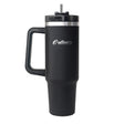 Outdoors Professional 40-Oz. Stainless Steel Double-Walled Insulated Tumbler with Straw, Black