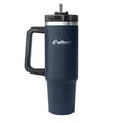 Outdoors Professional 40-Oz. Stainless Steel Double-Walled Insulated Tumbler with Straw, Navy Blue