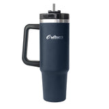 Outdoors Professional 40-Oz. Stainless Steel Double-Walled Insulated Tumbler with Straw, Navy Blue