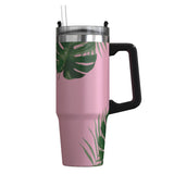 Outdoors Professional 30-Oz. Stainless Steel Double-Walled Insulated Tumbler with Straw, Tropical Pink