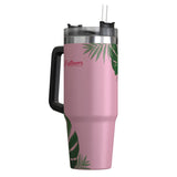 Outdoors Professional 30-Oz. Stainless Steel Double-Walled Insulated Tumbler with Straw, Tropical Pink