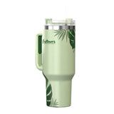 Outdoors Professional 40-Oz. Stainless Steel Double-Walled Insulated Tumbler with Straw, Tropical Green