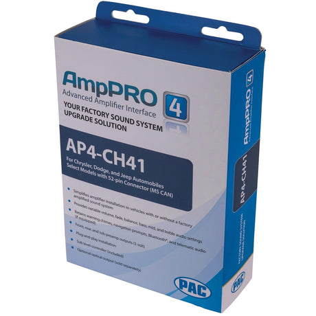 PAC AmpPRO 4 Amplifier Integration Interface for Select 2013 to 2024 Chrysler, Dodge, Jeep, and Ram Vehicles, AP4-CH41, R.2