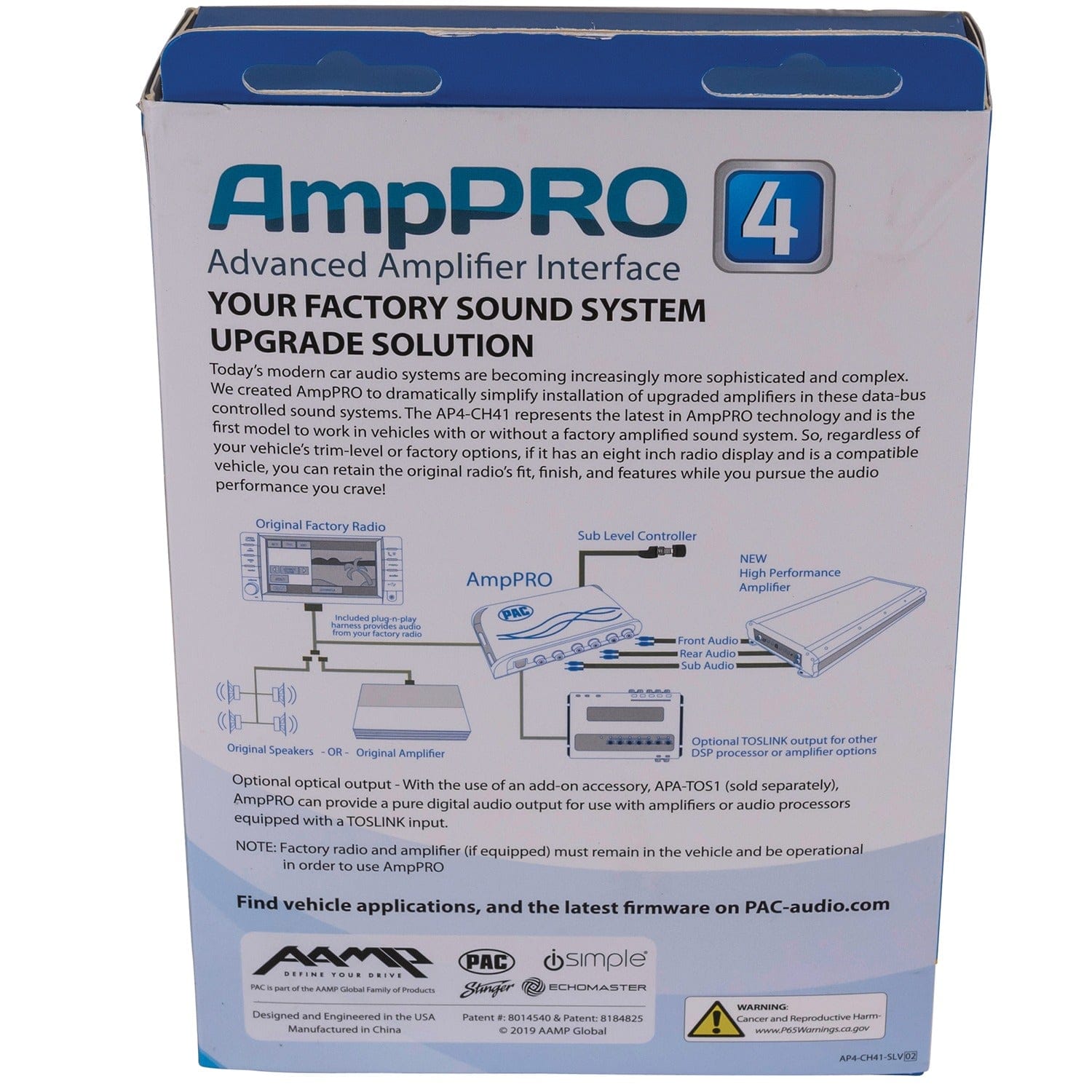PAC AmpPRO 4 Amplifier Integration Interface for Select 2013 to 2024 Chrysler, Dodge, Jeep, and Ram Vehicles, AP4-CH41, R.2