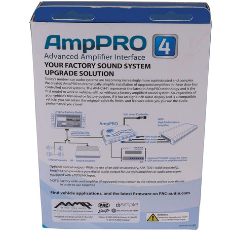 PAC AmpPRO 4 Amplifier Integration Interface for Select 2013 to 2024 Chrysler, Dodge, Jeep, and Ram Vehicles, AP4-CH41, R.2