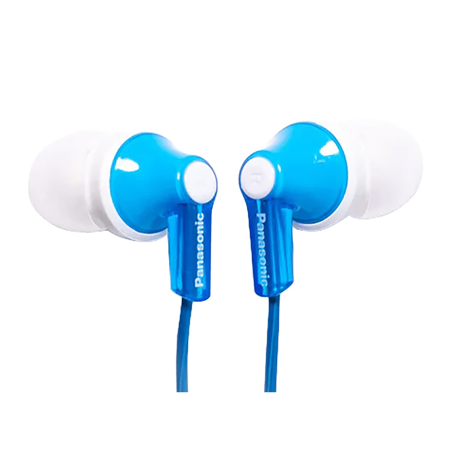 Panasonic ErgoFit Wired In-Ear Earbud Headphones with Right-Angle 3.5-mm Connector, RP-HJE120, Blue