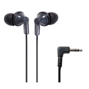 Panasonic ErgoFit Wired In-Ear Earbud Headphones with Right-Angle 3.5-mm Connector, RP-HJE120, Black