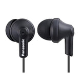 Panasonic ErgoFit Wired In-Ear Earbud Headphones with Right-Angle 3.5-mm Connector, RP-HJE120, Matte Black