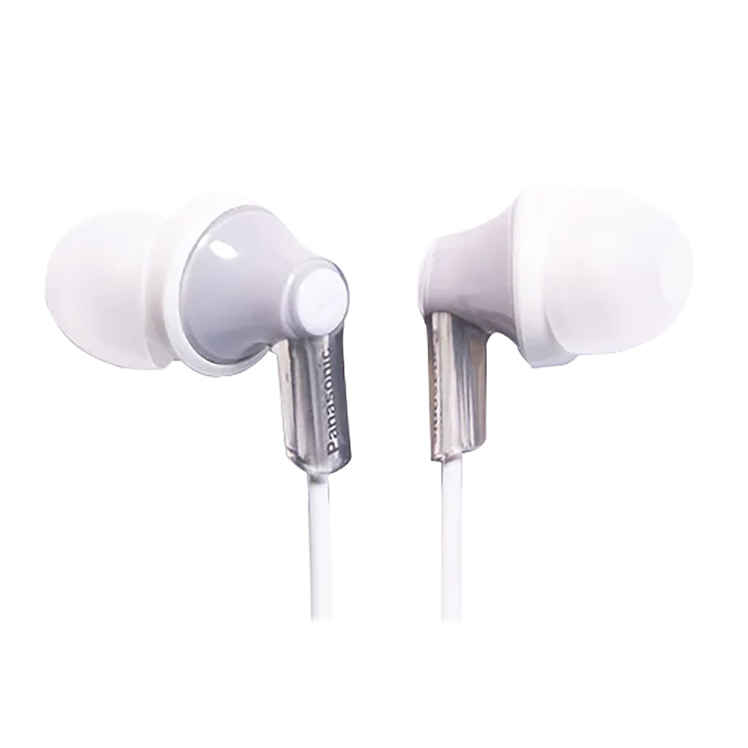 Panasonic ErgoFit Wired In-Ear Earbud Headphones with Right-Angle 3.5-mm Connector, RP-HJE120, Silver