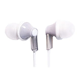 Panasonic ErgoFit Wired In-Ear Earbud Headphones with Right-Angle 3.5-mm Connector, RP-HJE120, Silver